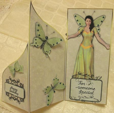 Butterfly Fairy Olive Cascade Sheet by Edna Pattison