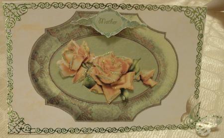 Gold Rose Vintage Frame by Edna Pattison