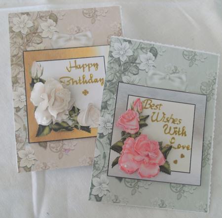 Gold & Silver Framed Roses Toppers by Edna Pattison
