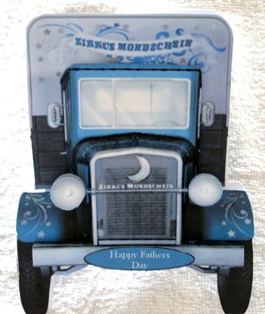 Old Blue Truck Quick Shaped Card by Edna Pattison