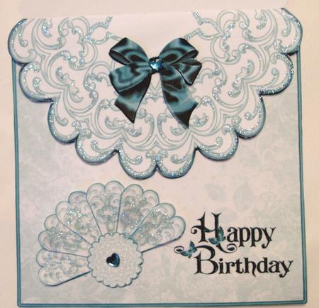 Scalloped Edged Envelope Style Card with Fan 4 by Edna Pattison