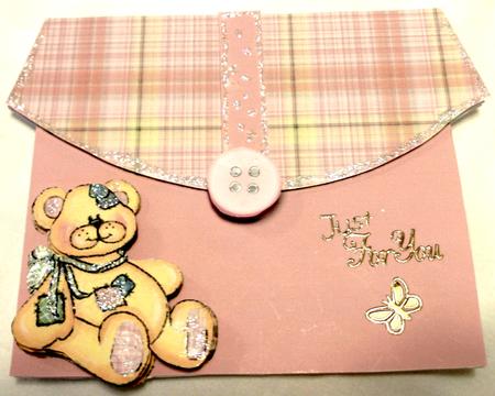 My Patchwork Teddy Stationary Envelope by Edna Pattison