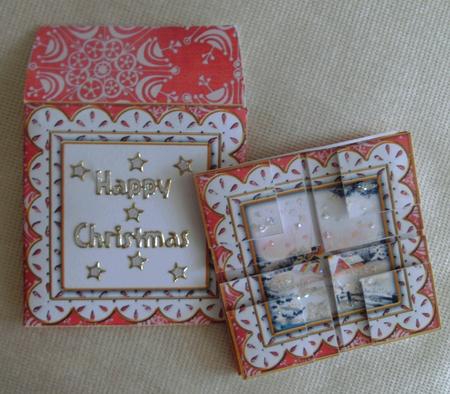 Pink Church Flake Mini Card Envelope Quad Stacker by Edna Pattison