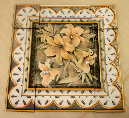 Grey Lily Anglaise 8inch Topper Picture Sheet by Edna Pattison