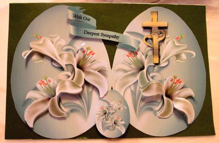 Lilies & Golden Cross Easter or Sympathy Card by Edna Pattison