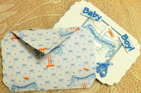 Baby Stork Boy Backing Paper by Edna Pattison