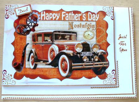 Vintage Car in Steampunk Frame for Fathers Day A4 by Edna Pattison