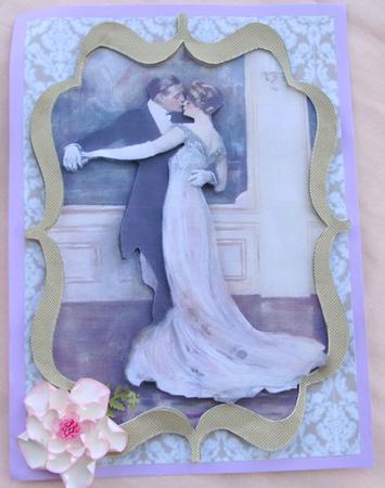 Strictly Dancing Couple A4 Card Topper by Edna Pattison
