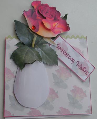Rose Over the Edge Card by Edna Pattison