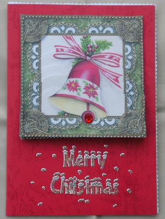 Christmas Bells 2 Lace One Edge Scallop Bottom Stacker by Edna Pattison