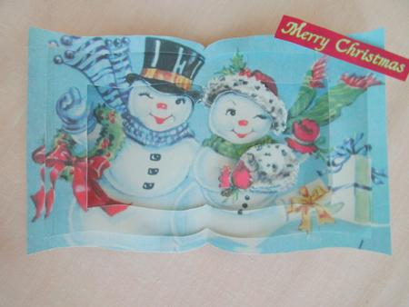 Snowman Couple 1 Tunnel Book Sheet by Edna Pattison