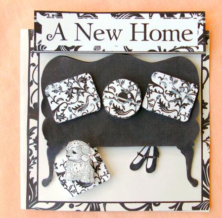 New Home Monotone Couch Card Topper by Edna Pattison