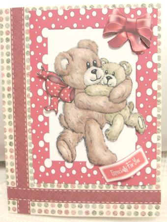Furry Bears with Red Bow by Edna Pattison