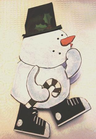 Christmas Snowman Shaped Card 2 by Edna Pattison