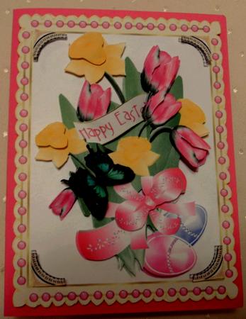Happy Easter Bouquet Card Topper by Edna Pattison