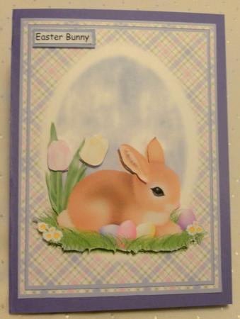 Easter Bunny - Large Card Front by Edna Pattison