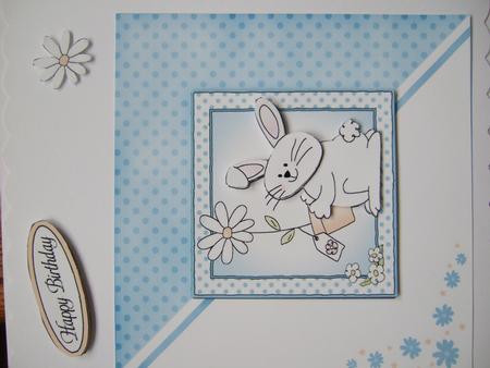 Little Bunny Quick Card with 3D Decoupage Topper by Eileen Hyde