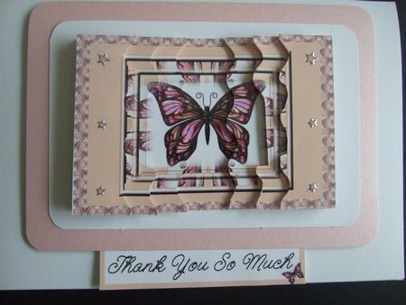 Pink Butterfly Wavy Side Stacker by Eileen Hyde