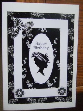 A4 Monochrome Cameo Lady Card 3 by Eileen Hyde
