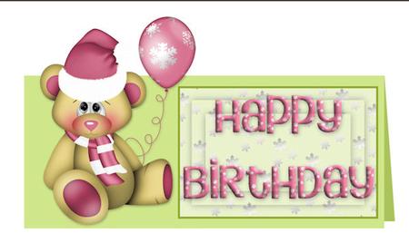 Birthday Bear with Baloon by Eileen Deliot