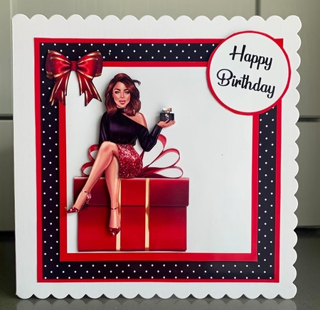 Brunette Girl - Forever a Queen Birthday Card by Elaine  Harmer