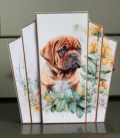 7x7 Art Deco Stacker - Mastiff Pup by Elaine  Harmer