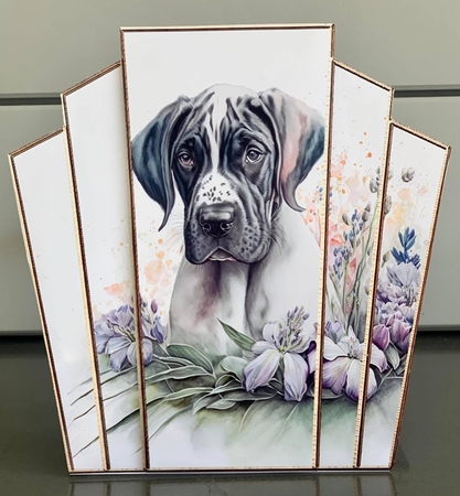 7x7 Art Deco Stacker - Great Dane Pup by Elaine  Harmer