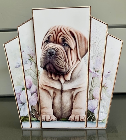 7x7 Art Deco Stacker - Shar Pei Pup by Elaine  Harmer