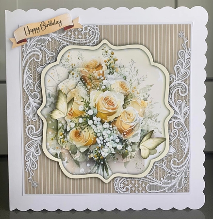 8x8 Mini Kit, Gorgeous Yellow Rose Bouquet , Pyramid  by Elaine  Harmer