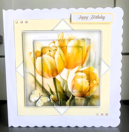 8x8 Mini Kit, Gorgeous Yellow Tulips , Pyramid  1 by Elaine  Harmer