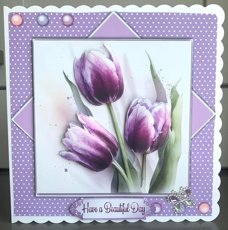 8x8 Mini Kit, Gorgeous Lilac Tulips , Pyramid  3 by Elaine  Harmer
