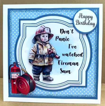 Firemen in Training Bumper Kit (Makes four 7x7 inch square cards) by Elaine  Harmer