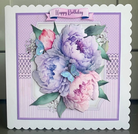 8x8 Mini Kit, Beautiful Soft Peony Rose Bouquet by Elaine  Harmer