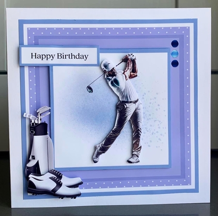 The Golfer (7x7 inch square card kit) by Elaine  Harmer