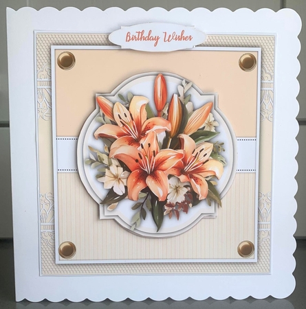 8X8 Beautiful Orange Lilys by Elaine  Harmer