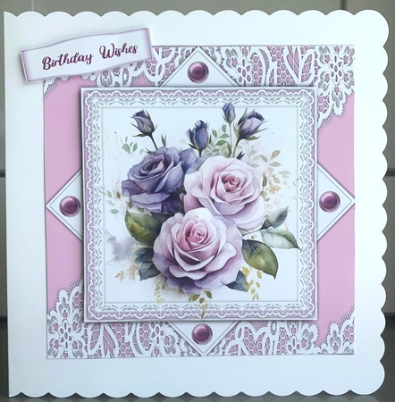 8x8 Mini kit, Beautiful Lilac on Lace  by Elaine  Harmer