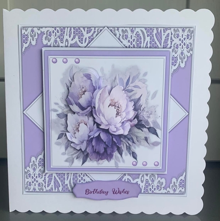 8x8 Mini Ki, Gorgeous Dusky Lilac Florals by Elaine  Harmer