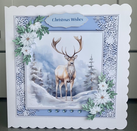 8x8 Mini Kit, Gorgeous Stag and Poinsettias by Elaine  Harmer