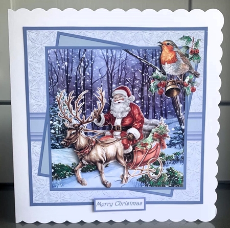 Santa on his sledge 7x7 by Elaine  Harmer
