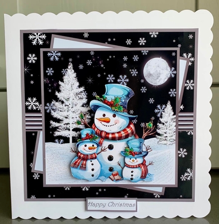 Snowman family 7x7 by Elaine  Harmer