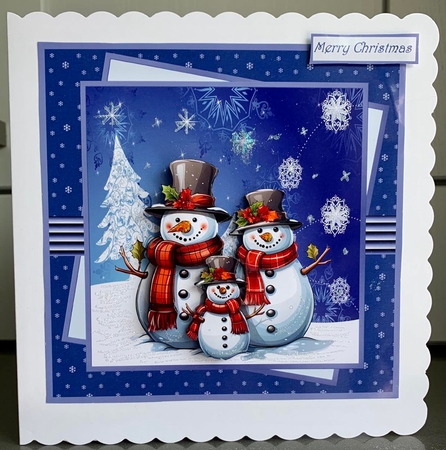Snowman and poinsettias 7x7 by Elaine  Harmer