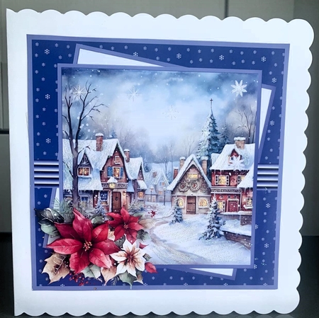 Village at Christmas 7x7 by Elaine  Harmer