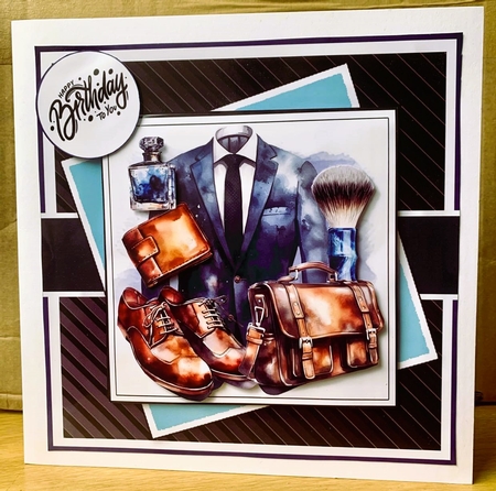 The Sharp Dressed Man Card  & Topper Set 2 by Elaine  Harmer
