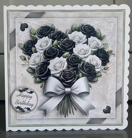 Heart Of Roses Card Front Kit-3 by Elaine  Harmer
