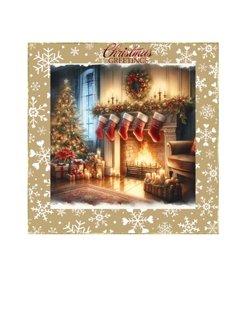 Cozy Christmas Fireplace by Elaine  Harmer