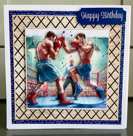 Boxing Match 7 x 7 Card by Elaine  Harmer