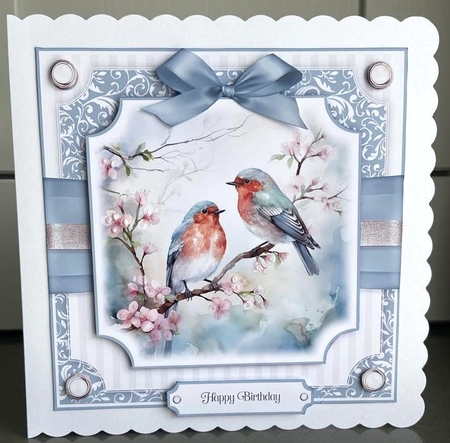 Robins and Cherry Blossom No.3 by Elaine  Harmer