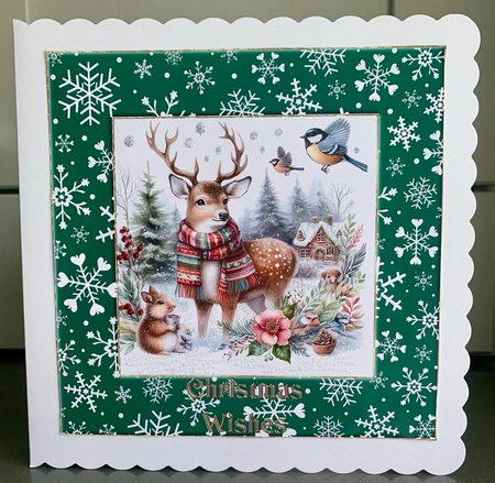 Watercolor Winter Deer and Friends by Elaine  Harmer