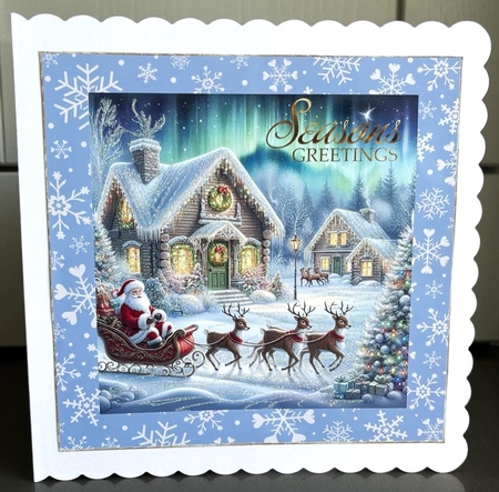 Watercolor Santas Northern Home by Elaine  Harmer
