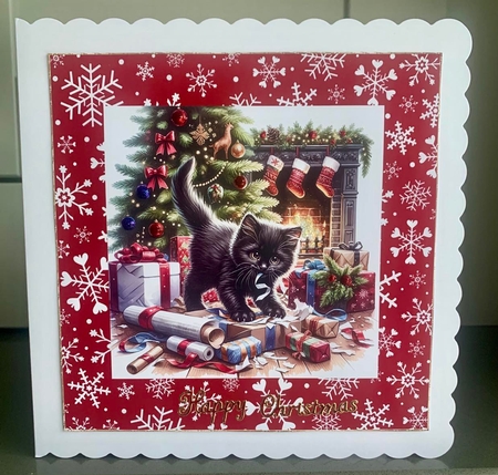 Festive Black Cat Backgrounds by Elaine Harmer